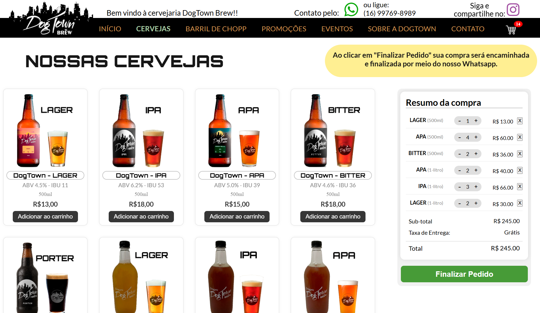 Dogtown Brew site desktop